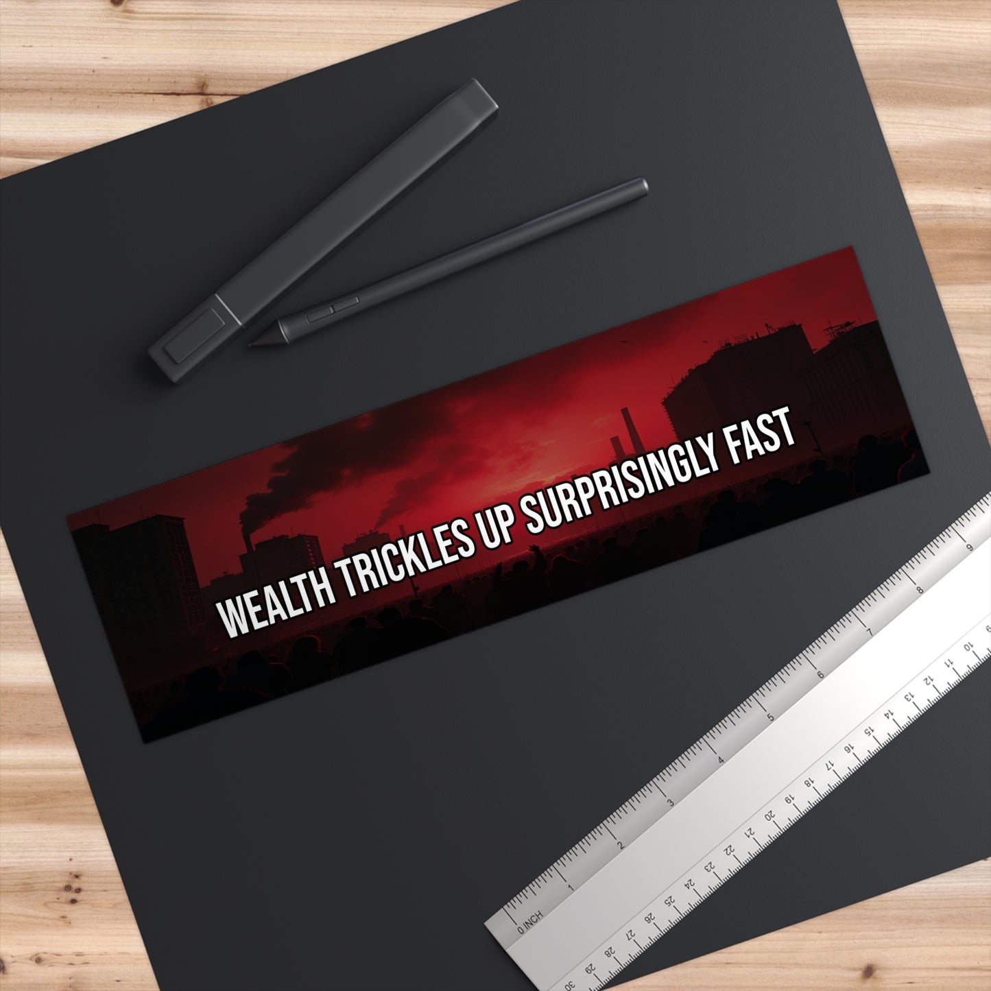 Wealth Trickles Up Surprisingly Fast — Political Satire Bumper Sticker