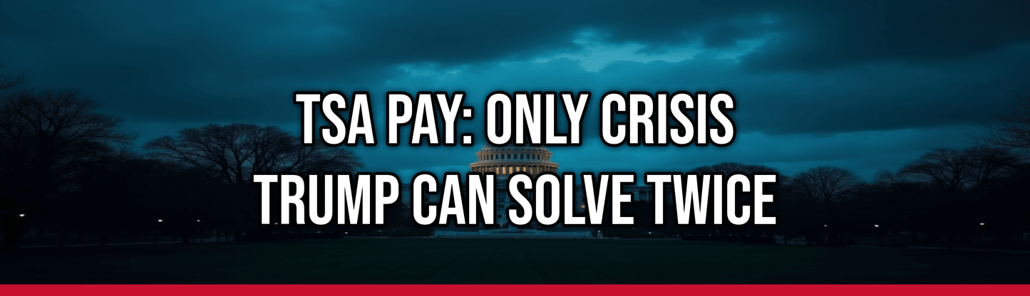 TSA Pay: Only Crisis Trump Can Solve Twice — Political Satire Bumper Sticker