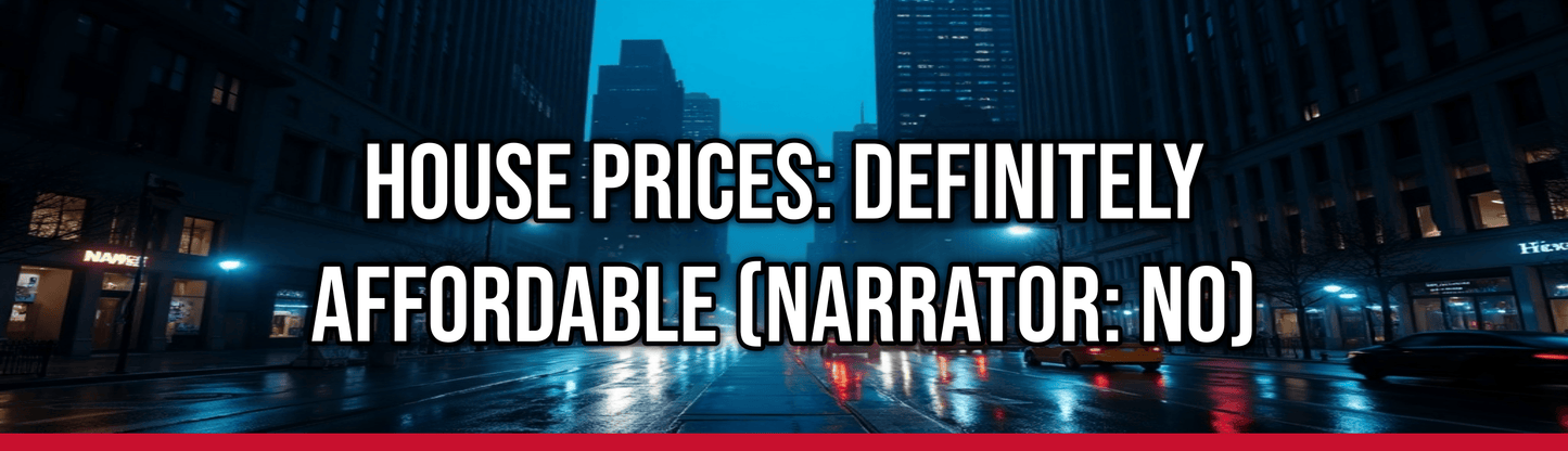 House Prices: Definitely Affordable (Narrator: No) — Political Satire Bumper Sticker