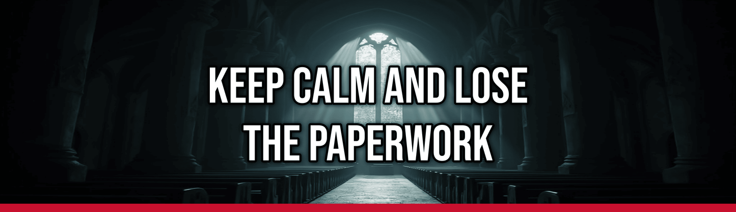 Keep Calm and Lose the Paperwork — Political Satire Bumper Sticker
