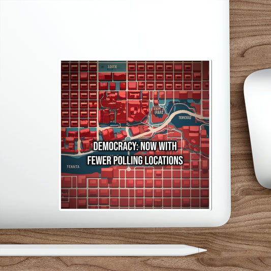 Democracy: Now With Fewer Polling Locations (Laptop Sticker)