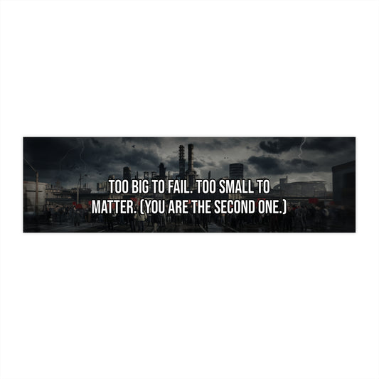 Too Big To Fail. Too Small To Matter. (You Are The Second One.)