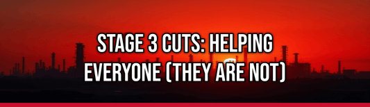 Stage 3 Cuts: Helping Everyone (They Are Not) — Political Satire Bumper Sticker