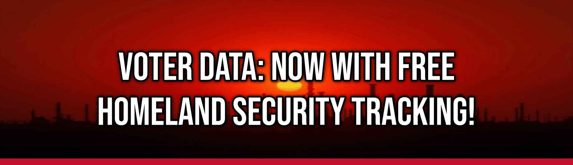 Voter Data: Now With Free Homeland Security Tracking! — Political Satire Bumper Sticker