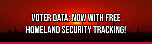 Voter Data: Now With Free Homeland Security Tracking! — Political Satire Bumper Sticker