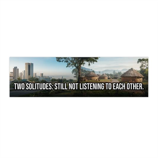 Two Solitudes: Still Not Listening to Each Other. — Political Satire Bumper Sticker