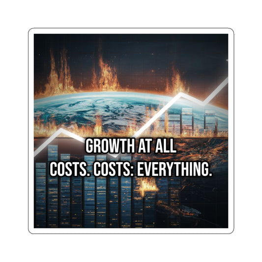 Growth at All Costs. Costs: Everything. (Phone Sticker)
